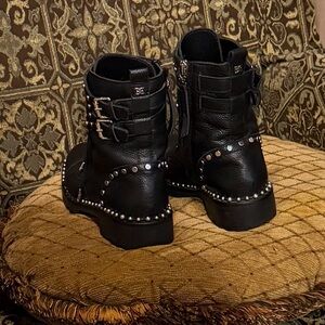 Sam Edelman Jennifer Studded Ankle Combat Boots.size 6